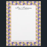 Lemon Yellow and Pink Dripping Summer Pattern Letterhead<br><div class="desc">Letterhead with Pattern of Lemons Dripping</div>
