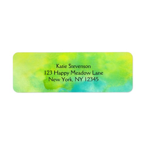 Lemon Yellow and Turquoise Blue Watercolor Label