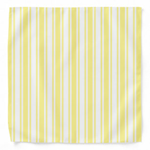Lemon yellow and white candy stripes bandana