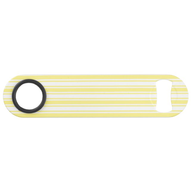 Lemon yellow and white candy stripes bar key (Front (Horizontal))