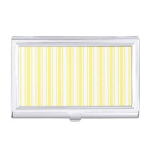 Lemon yellow and white candy stripes business card case