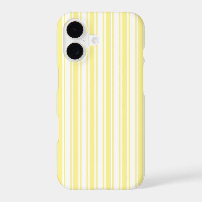 Lemon yellow and white candy stripes Case-Mate iPhone case (Back)