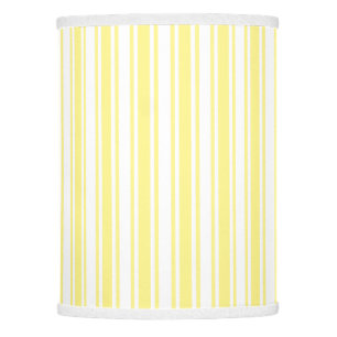 Lemon yellow and white candy stripes lamp shade