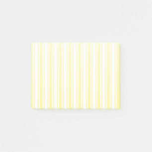 Lemon yellow and white candy stripes post-it notes