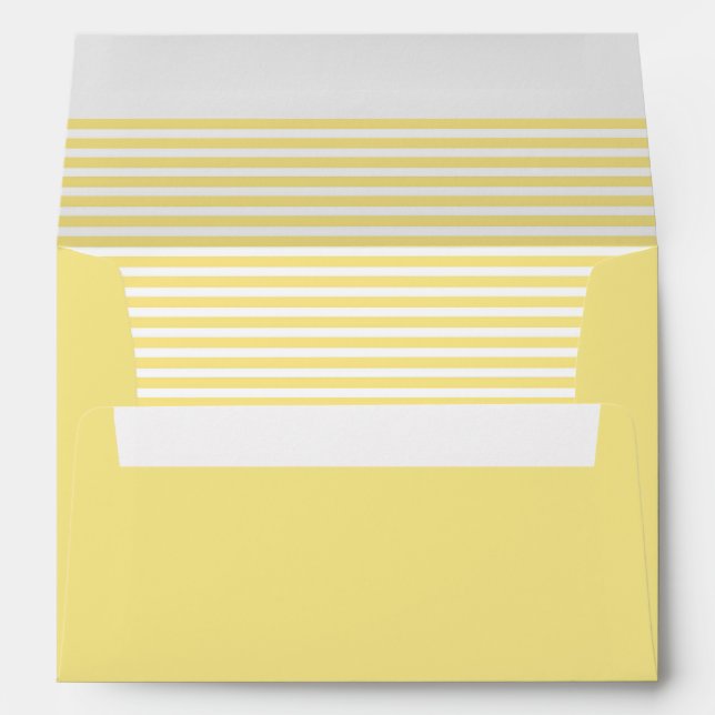 Lemon Yellow and White Striped Envelope (Back (Bottom))