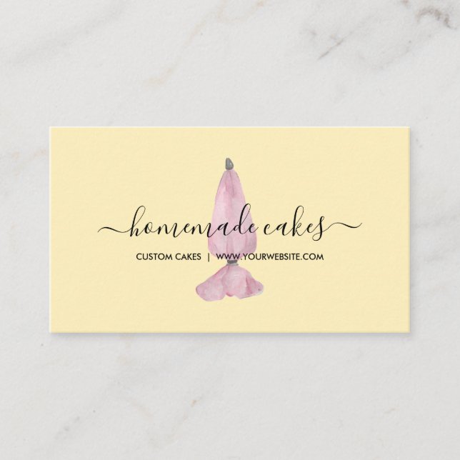 Lemon Yellow Bakery Business Card (Front)