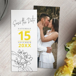 Lemon yellow blossom photo wedding save the date