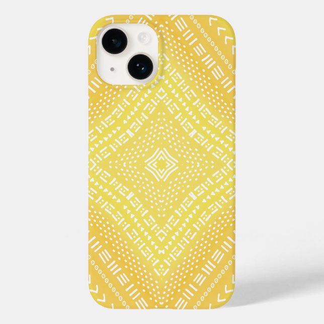 Lemon Yellow Boho Mandala Kaleidoscope Case-Mate iPhone Case (Back)