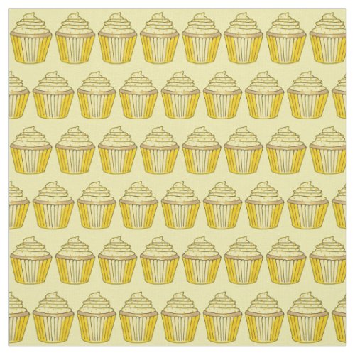 Lemon Yellow Buttercream Cake Cupcakes Fabric