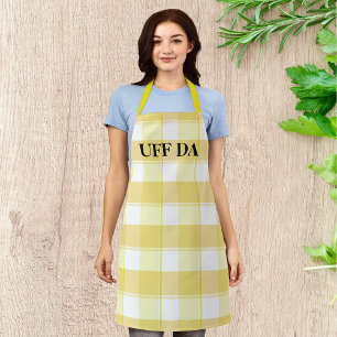 Lemon Yellow Check Farmhouse Uff Da Apron