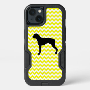 Lemon Yellow Chevron With Boxer iPhone 13 Case