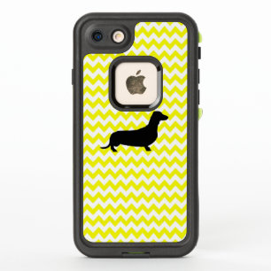 Lemon Yellow Chevron With Dachshund