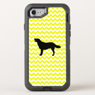 Lemon Yellow Chevron With Golden Silhouette OtterBox Defender iPhone SE/8/7 Case