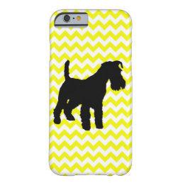 Lemon Yellow Chevron With Schnauzer Silhouette Barely There iPhone 6 Case