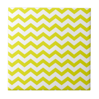 Lemon Yellow Chevrons Tile