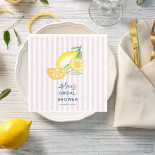 Lemon Yellow Citrus Bridal Shower Napkins