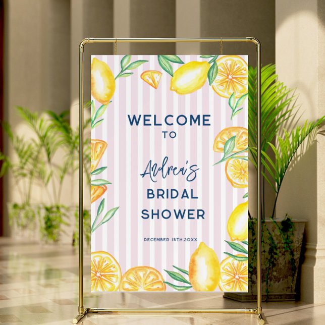 Lemon Yellow Citrus Bridal Shower Welcome Sign (Creator Uploaded)