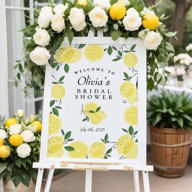 Lemon Yellow Citrus Bridal Shower Welcome Sign (Creator Uploaded)