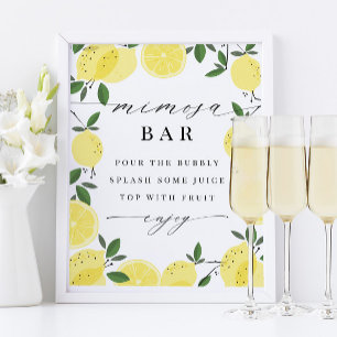 Lemon Yellow Citrus Mimosa Bar Sign