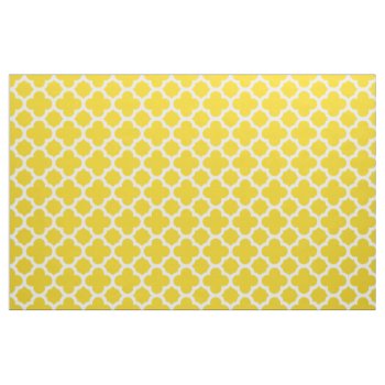 Lemon Yellow Classic Quatrefoil Pattern Fabric by Richard__Stone at Zazzle