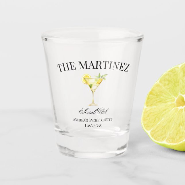 Lemon Yellow Cocktail Luxury Social Club  Shot Glass (Front)