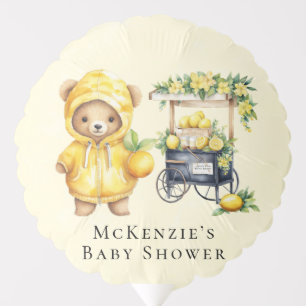 Lemon Yellow Cute Teddy Bear Baby Shower Balloon