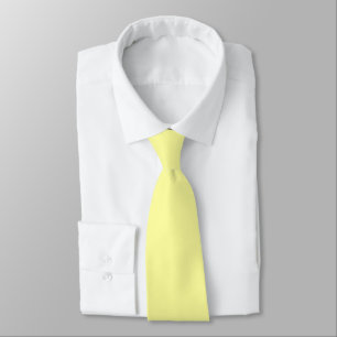 Lemon Yellow FFFF9F Solid Color Design Neck Tie
