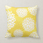 Lemon Yellow Floral Pattern Pillow