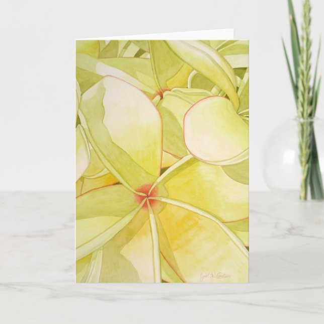 Lemon Yellow Frangipani Card (Front)