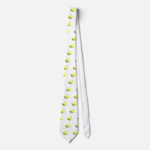 Lemon yellow fruit Citrus Watercolor Pattern Men Tie