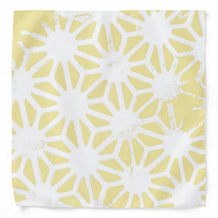 Lemon yellow geometric pattern bandana
