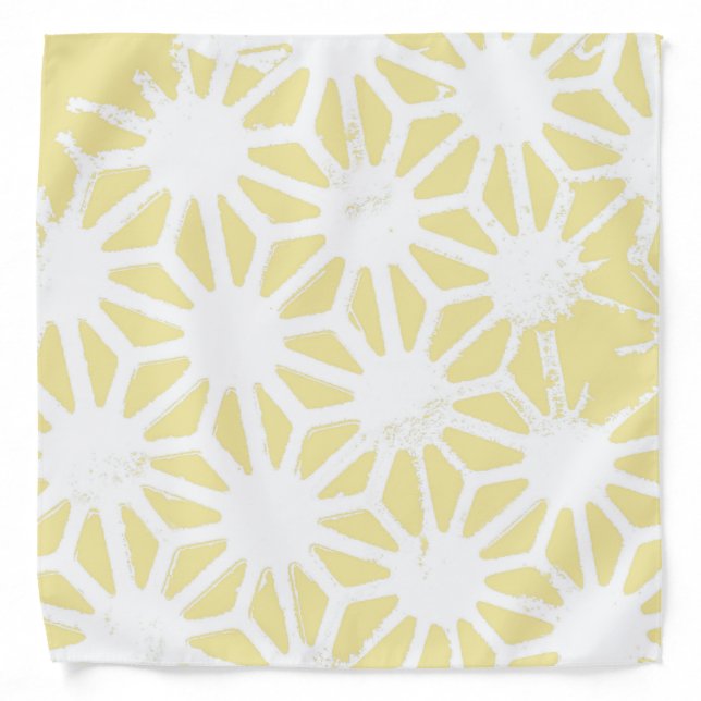 Lemon yellow geometric pattern bandana (Front)