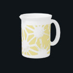 Lemon yellow geometric pattern beverage pitcher<br><div class="desc">Lemon yellow and white geometric pattern</div>