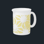 Lemon yellow geometric pattern beverage pitcher<br><div class="desc">Lemon yellow and white geometric pattern</div>