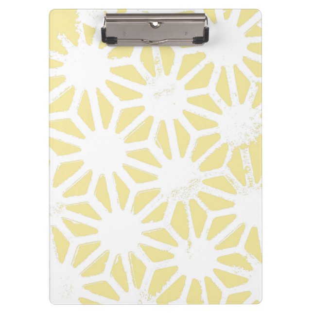 Lemon yellow geometric pattern clipboard (Front)