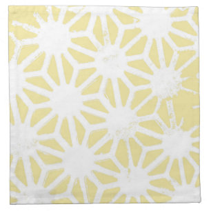 Lemon yellow geometric pattern cloth napkin