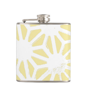 Lemon yellow geometric pattern flask