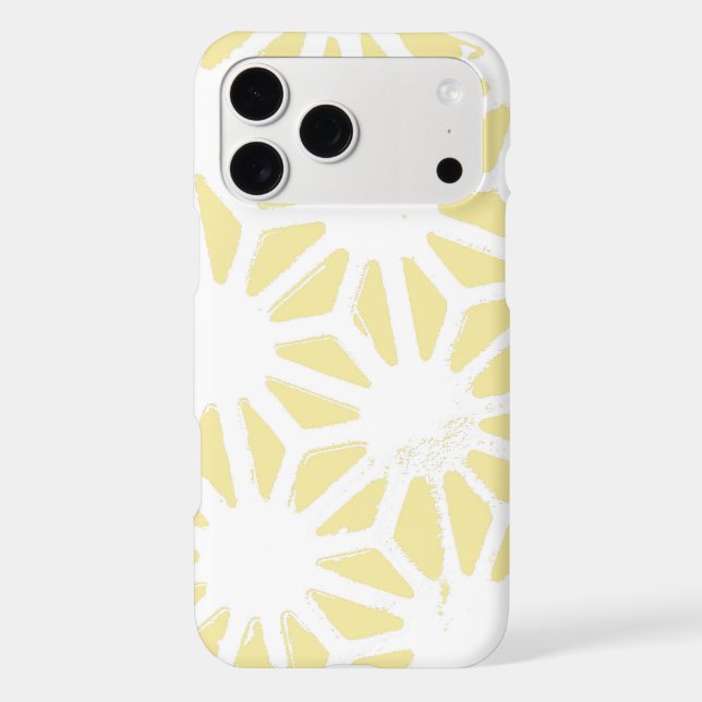 Lemon yellow geometric pattern iphone case (Back)