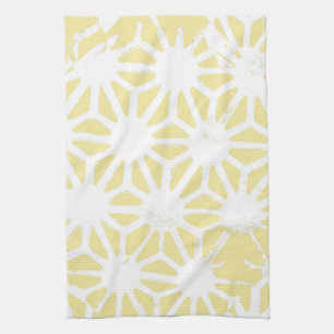 Lemon yellow geometric pattern kitchen towel