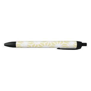 Lemon yellow geometric pattern pen