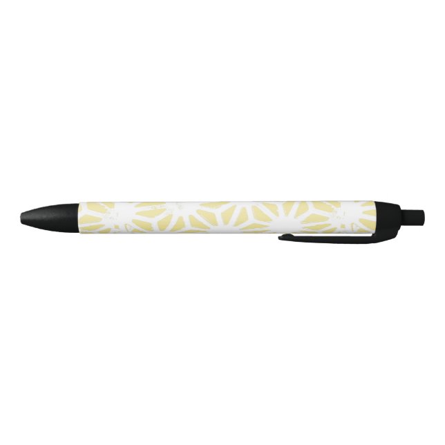 Lemon yellow geometric pattern pen (Bottom)
