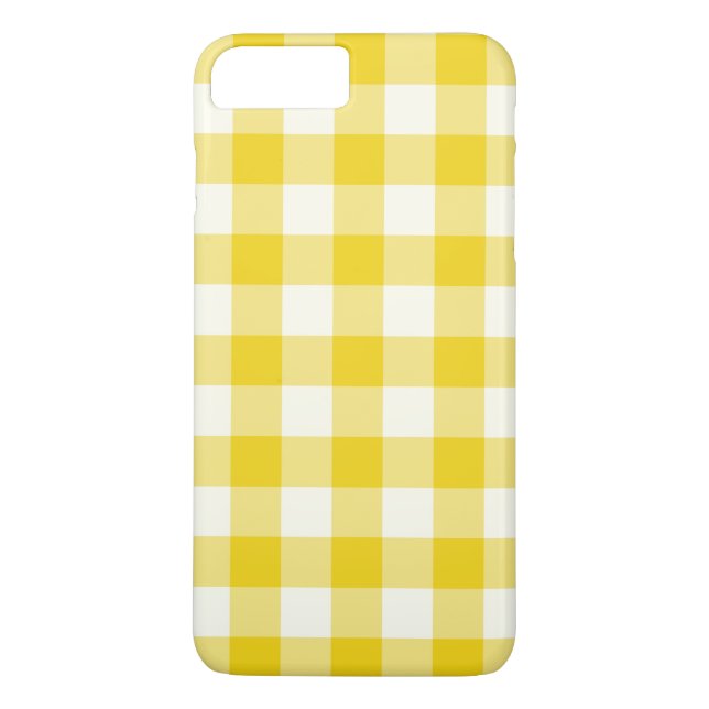 Lemon Yellow Gingham iPhone 7 Plus Case (Back)