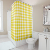 Lemon Yellow Gingham Shower Curtains | Zazzle