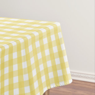Lemon Yellow Gingham Tablecloth
