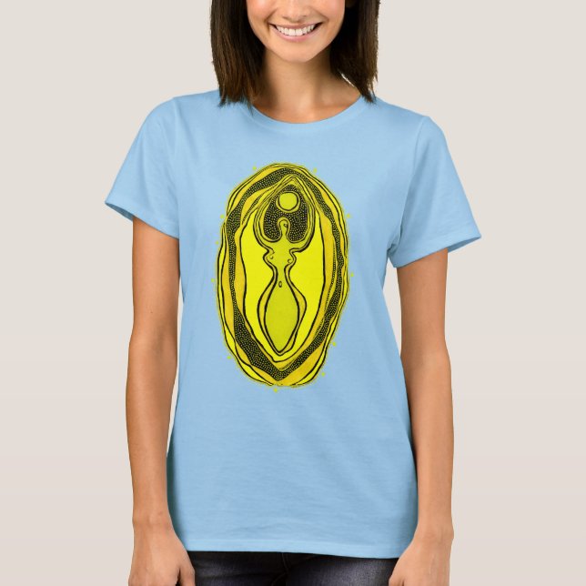 Lemon Yellow Goddess Yoni T-Shirt (Front)