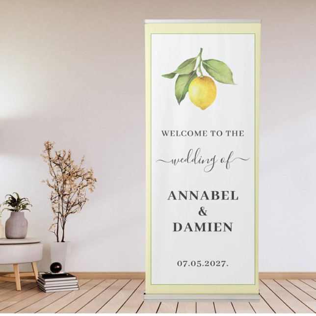 Lemon Yellow Green Wedding Welcome  Retractable Banner (Creator Uploaded)