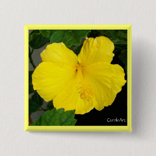 Lemon Yellow Hibiscus Button