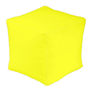 Lemon Yellow Large Cube Pouf 18" x 18" x 18"