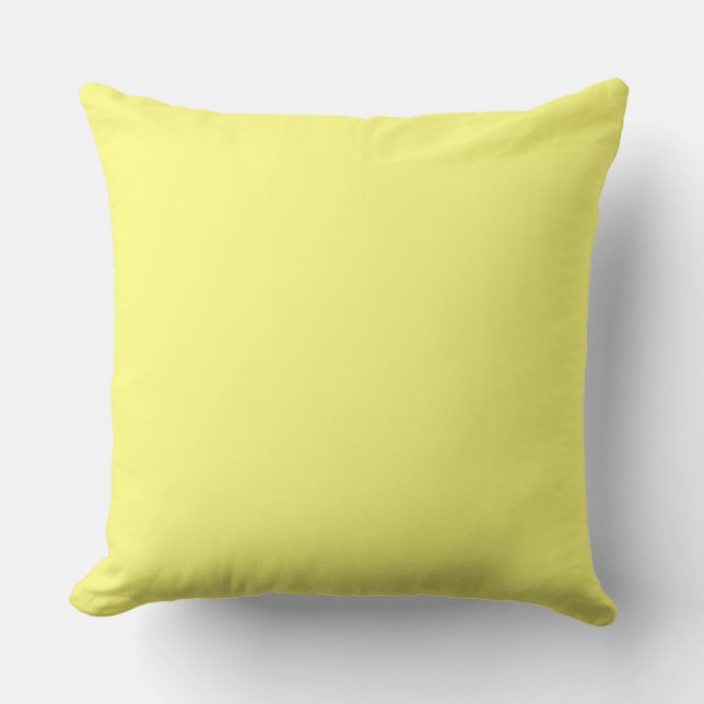 Lemon Yellow Large  Throw Pillow (Front)