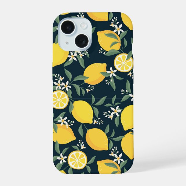 Lemon Yellow Leaf Pattern Iphone Case (Back)